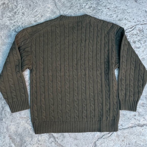 aritzia Peggy Sweater Merino wool crewneck cable-knit sweater Olive - Picture 10 of 10